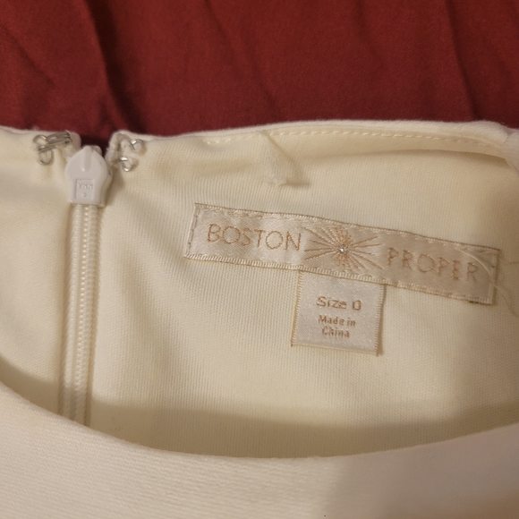 BOSTON PROPER IVORY BLACK LACE BODYCON PENCIL MINI BUISNESS BOSS DRESS SIZE 0 - Picture 4 of 6